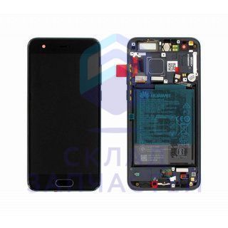 Дисплейный модуль: (дисплей + сенсорное стекло + динамик разговорный + датчик света +  аккумулятор + вибромотор + основной шлейф) (Black) для Huawei H