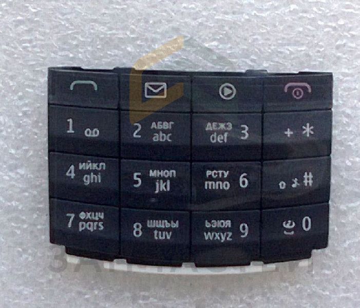 Клавиатура (набора номера) русс./лат. (DARK METAL) для Nokia X3-02
