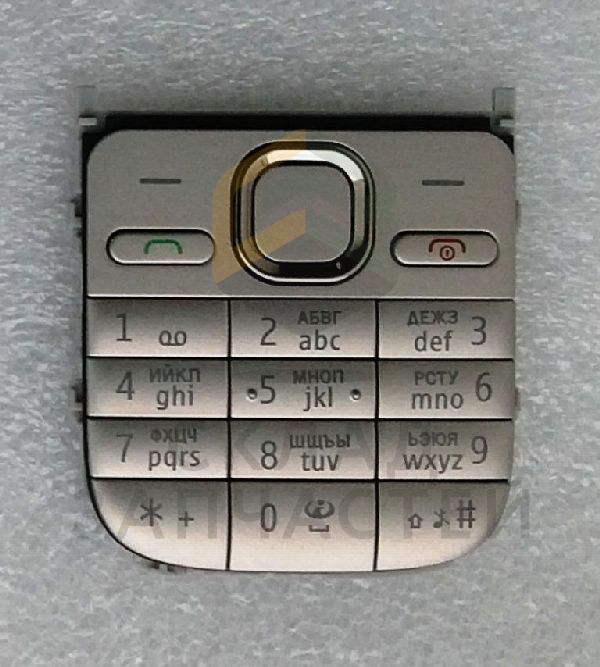 Клавиатура (набора номера) русс./лат (Silver) для Nokia C2-01