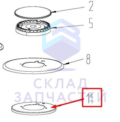 Изображение товара 0530073511 Haier оригинал, Основание большой конфорки