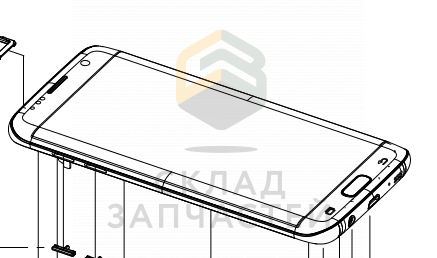 Дисплей в сборе с сенсорным стеклом (тачскрином) и передней панелью (Black) для Samsung SM-G935X Galaxy S7 EDGE