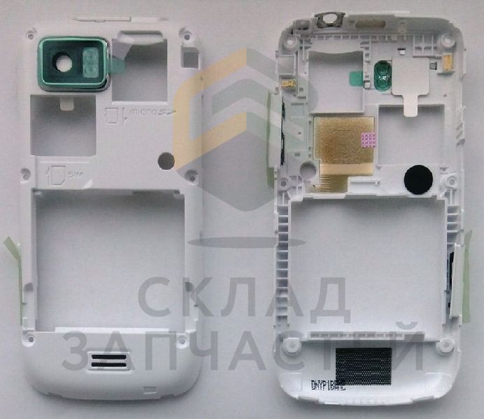 Задняя часть корпуса с кнопками и заглушками (Snow White) для Samsung GT-S8000
