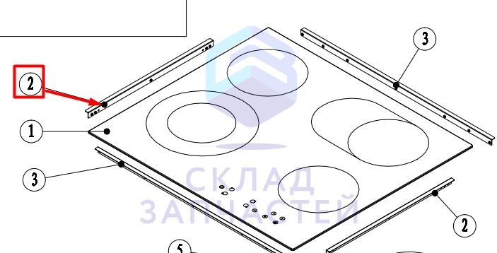 0530064499 Haier оригинал, Металлический крепёж для стеклокерамики
