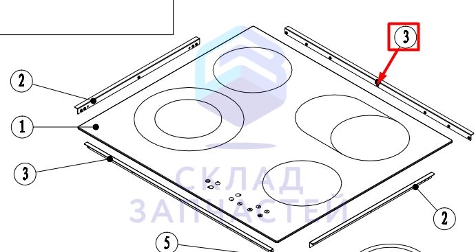0530064500 Haier оригинал, Металлический крепёж для стеклокерамики