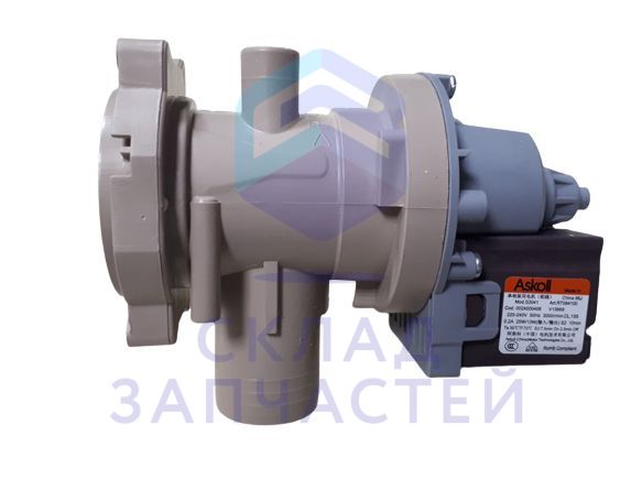 0024000406 Haier оригинал, сливной насос (помпа) в сборе с улиткой 25w