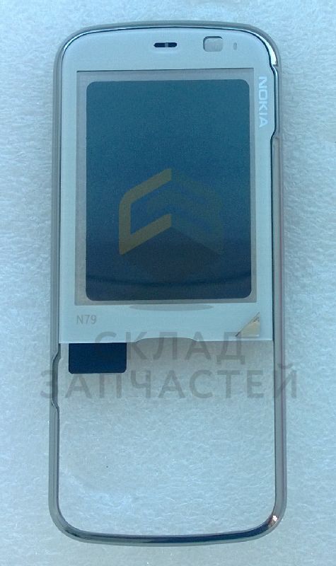 Передняя панель корпуса с защитным стеклом дисплея (CANVAS White) для Nokia N79