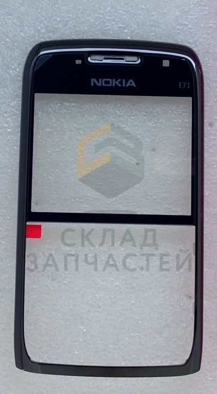 Передняя панель корпуса с защ. стеклом дисплея (Black) для Nokia E71