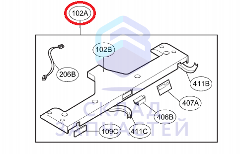 ACQ74036402 LG оригинал, передняя крышка в сборе