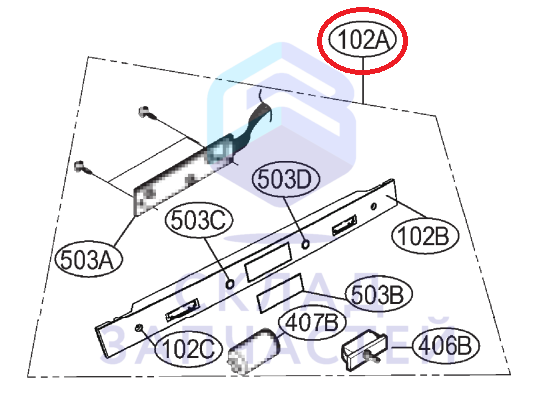 ACQ74036502 LG оригинал, передняя крышка в сборе