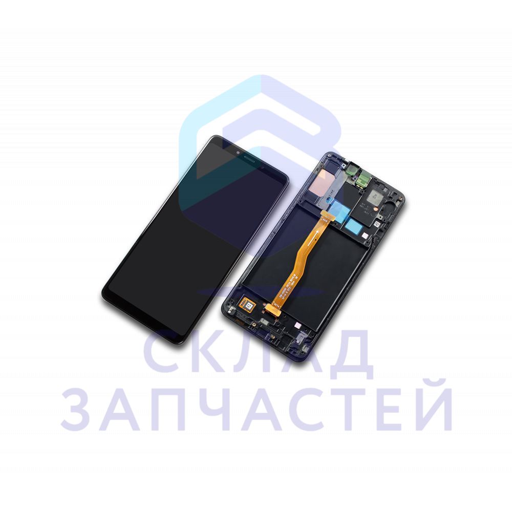 Дисплей в сборе с сенсорным стеклом и передней панелью (цвет - black) для Samsung SM-A920F/DS Galaxy A9