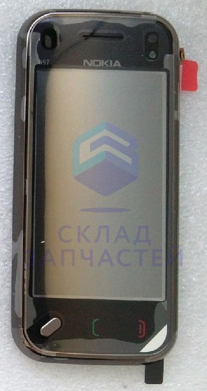 Сенсорное стекло (тачскрин) в раме со шлейфом и динамиком (Black) для Nokia N97MINI