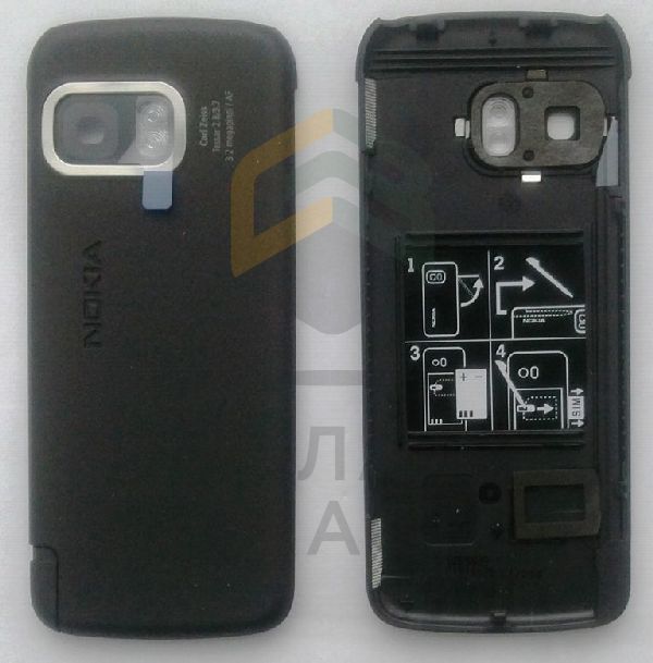 Крышка АКБ в сборе со стилусом (Black) парт номер 0255839 для Nokia 5800