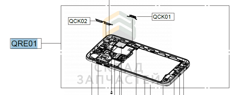 Задняя часть корпуса в сборе с скнопками громкости и кнопкой включения (толкатели) (цвет - Black) для Samsung SM-J400F/DS