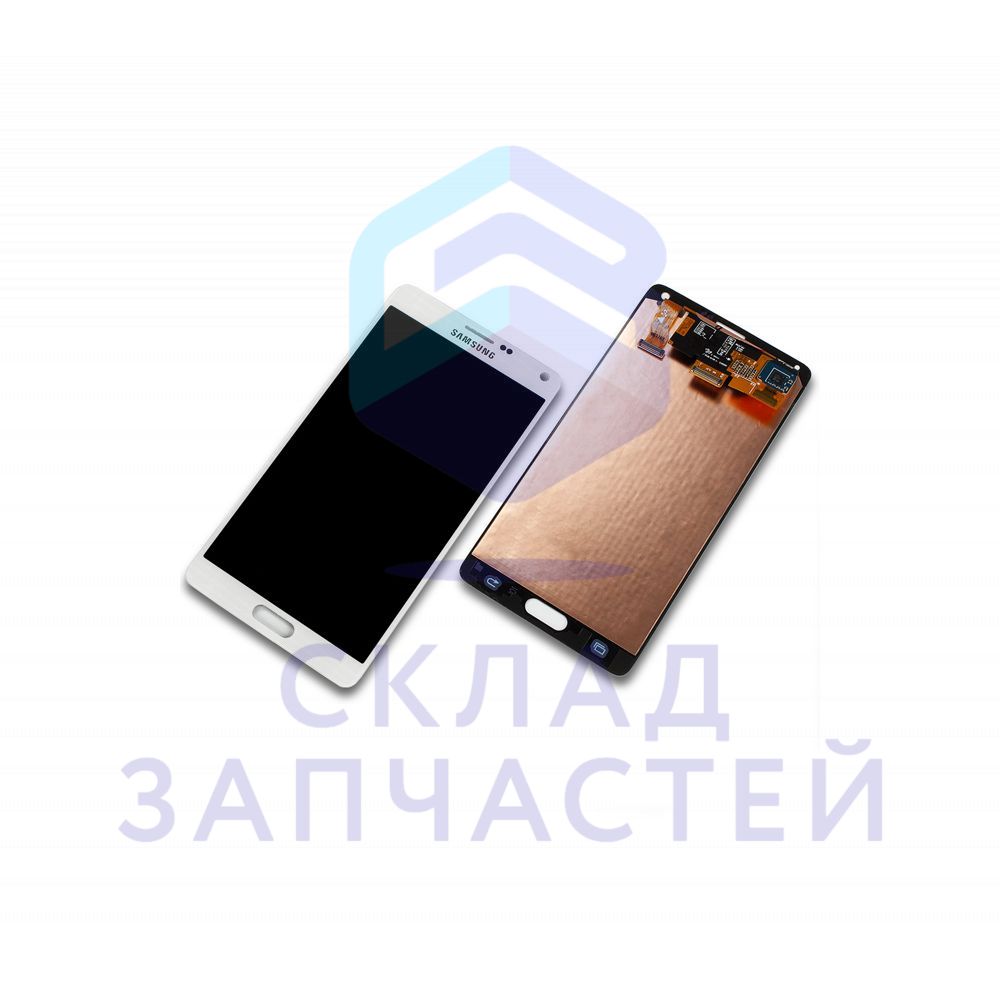 Дисплей (lcd) в сборе с сенсорным стеклом (тачскрином) (White) для Samsung SM-N91006W GALAXY Note 4