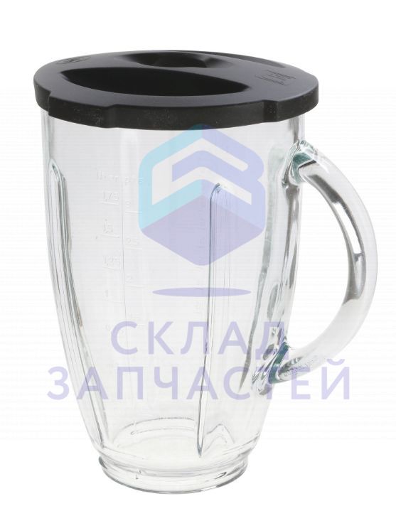 Стеклянный стакан блендера с крышкой, без цоколя и ножа для Bosch MMB2000/02