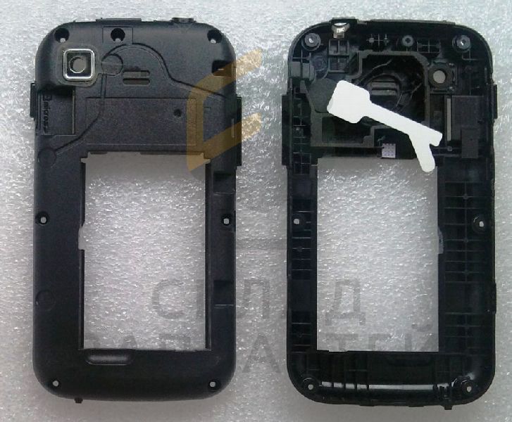 Задняя часть корпуса с кнопками и заглушками (Noble Black) для Samsung GT-C3222 Ch@t 322