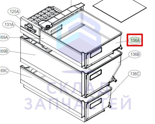AJP75794401 LG оригинал, ящик морозильной камеры