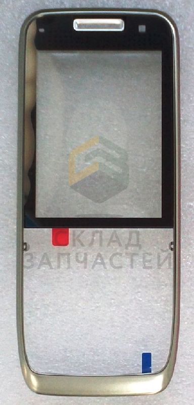 Передняя панель корпуса с защитным стеклом дисплея (White Al)  для Nokia E52