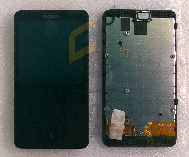 Дисплей (lcd) в сборе с сенсорным стеклом (тачскрином) и передней панелью (Black) для Nokia X