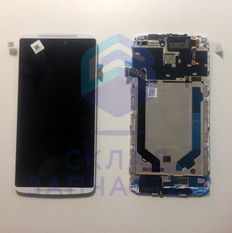 Дисплей в сборе с тачскрином и передней панелью (цвет - white) для Lenovo K4 Note A7010a48