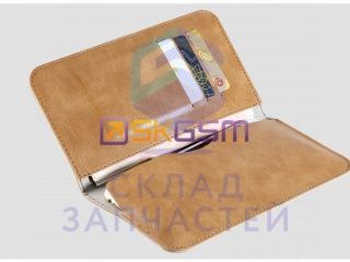 sam6950290692048 Apple оригинал, универсальный чехол книжка rock wallet case (партмоне) (цвет: lightbrown) (материал:кожа)