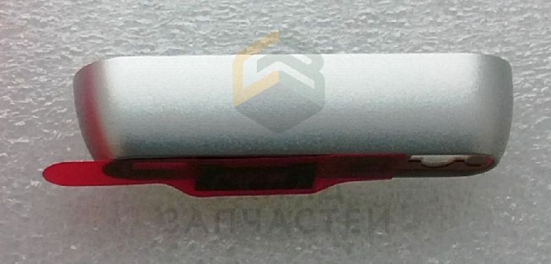 Верхняя накладка корпуса с толкателем кнопки включения и заглушкой системного разъема (Silver) для Nokia E7-00