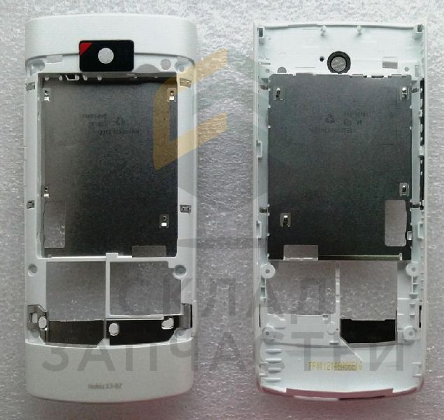 Задняя часть корпуса с защитным стеклом камеры (White) для Nokia X3-02