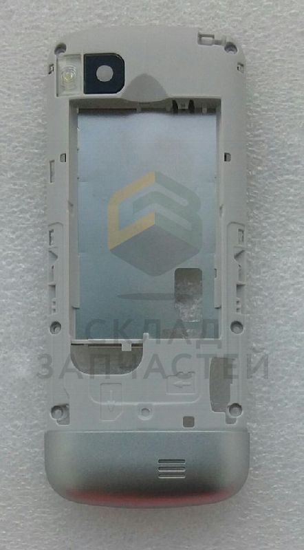 Задняя часть корпуса в сборе с вспышкой камеры и разъемами (Silver) для Nokia C3-01.5