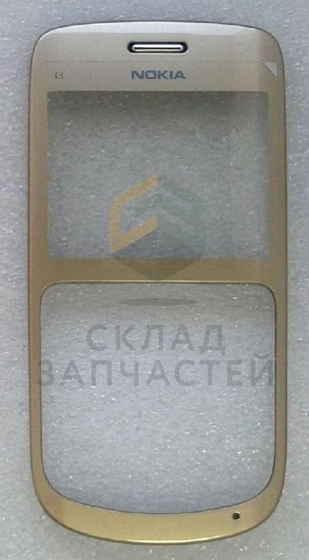 Передняя панель корпуса с защ. стеклом дисплея (Gold) для Nokia C3-00