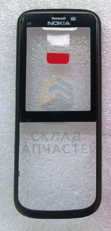 Передняя панель корпуса с защ. стеклом дисплея (Black) для Nokia C5-00