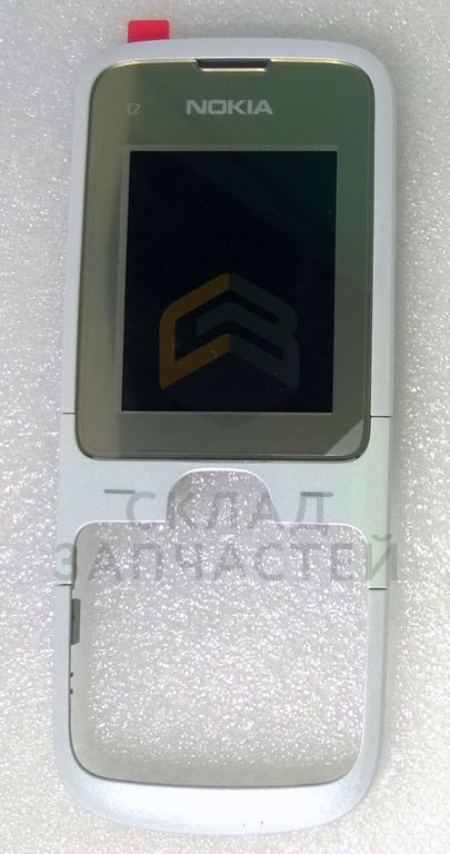 Передняя панель корпуса с защ. стеклом дисплея (White) для Nokia C2-00