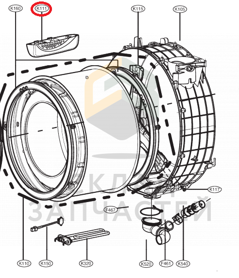 Ребро барабана для LG F14B3PDS
