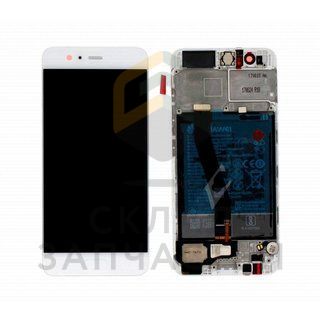 Дисплейный модуль: (дисплей + сенсорное стекло + динамик полифонический + аккумулятор) (Silver) для Huawei P10 (Victoria-L29A)