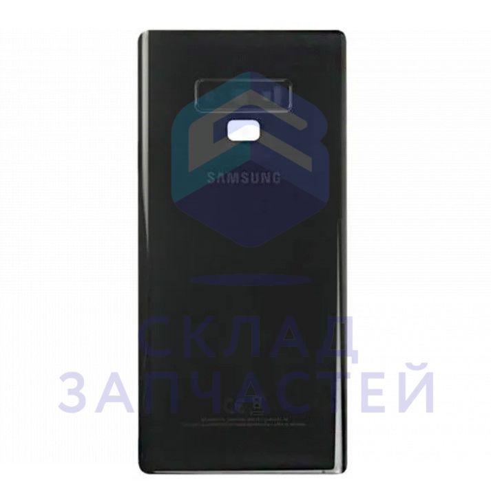 Крышка АКБ в сбре с защитным стеклом камеры, без датчика отпечатка пальца (цвет - Black) для Samsung SM-N960F/DS