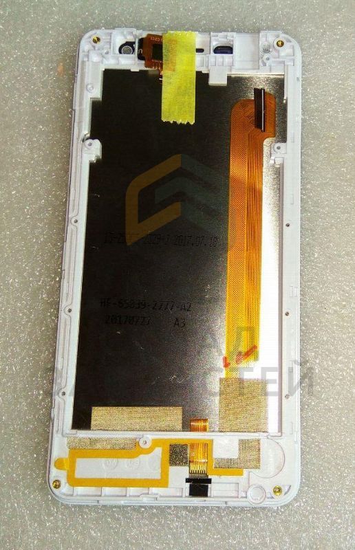 Дисплей в сборе с сенсорной и передней панелью (цвет - White) для FLY FS528 Memory Plus