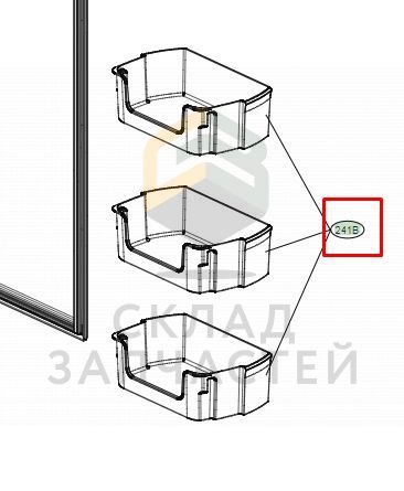 Полка-балкон холодильника для LG GC-L22FTLKZ.APZQEUR