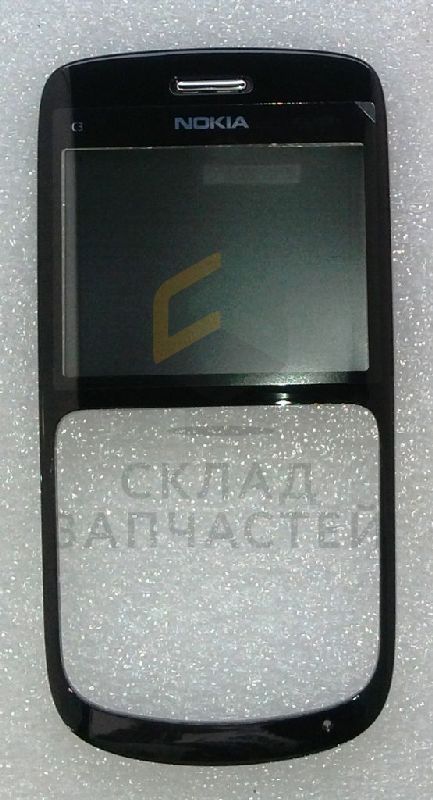 Передняя панель корпуса с защ. стеклом дисплея (Black) для Nokia C3-00