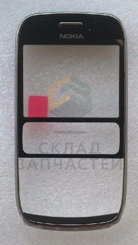 Передняя панель с защитным стеклом дисплея (Dark Grey) для Nokia ASHA 302