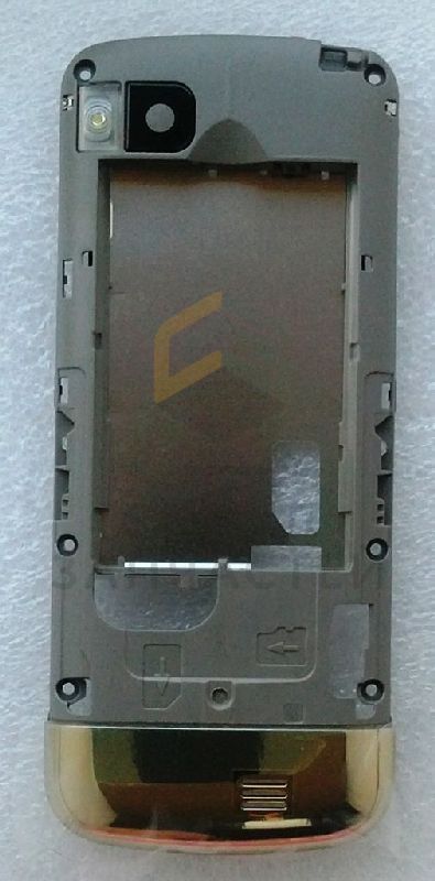 Задняя часть корпуса в сборе со вспышкой камеры и разъемами (Real Gold) для Nokia C3-01.5