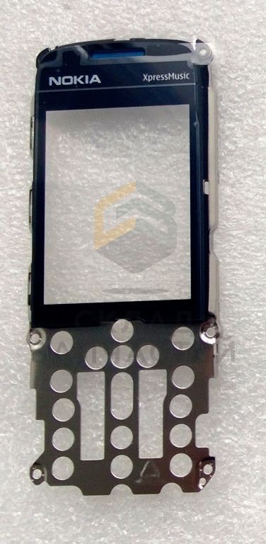 Защитное стекло на металической раме с динамиком (Blue) для Nokia 5130