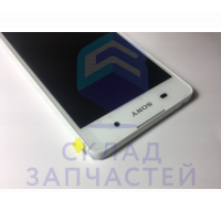 Дисплей в сборе с сенсорным стеклом (тачскрином) и передней панелью (цвет - White) для Sony F3311