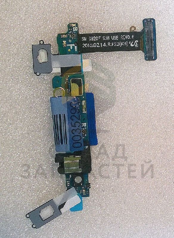 Разъем системный (microUSB) в сборе для Samsung SM-G920F Galaxy S6 Duos