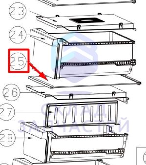 Изображение товара Полка стеклянная Haier 0060869859 - оригинальная деталь для вашего устройства