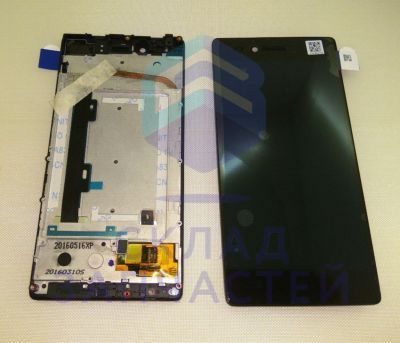 Дисплей в сборе с тачскрином и передней панелью (цвет - black) для Lenovo Vibe Shot Z90a40