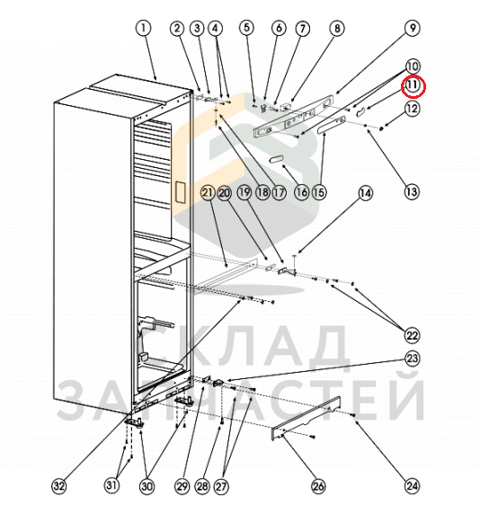 Заглушка Панели Правая, оригинал Indesit C00257605