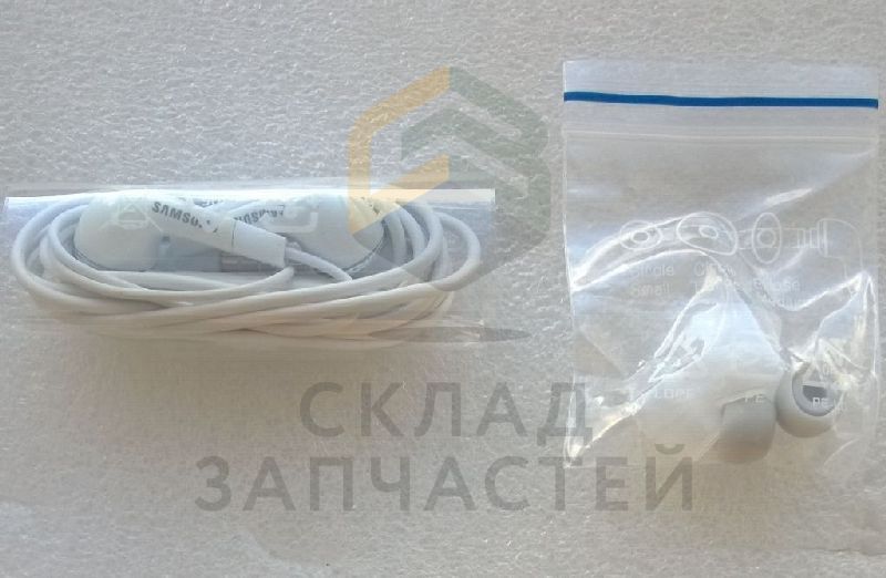 Гарнитура проводная 3.5mm (White) для Samsung GT-I9192 GALAXY S4 mini LaFleur 2014 (2 SIM)