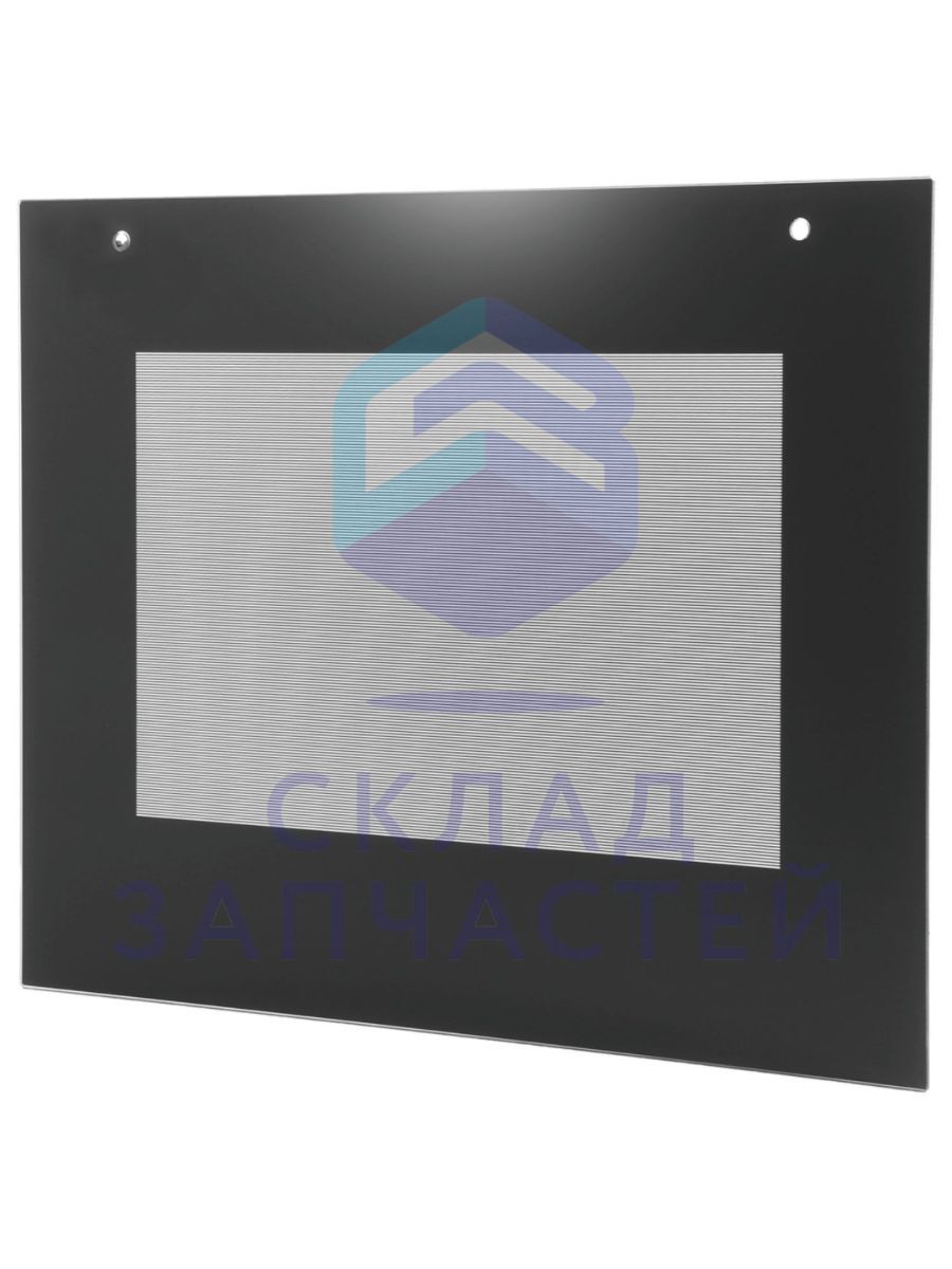 Изображение товара Фронтальное стекло двери духовки Bosch 00776235 черное с держателями оригинал