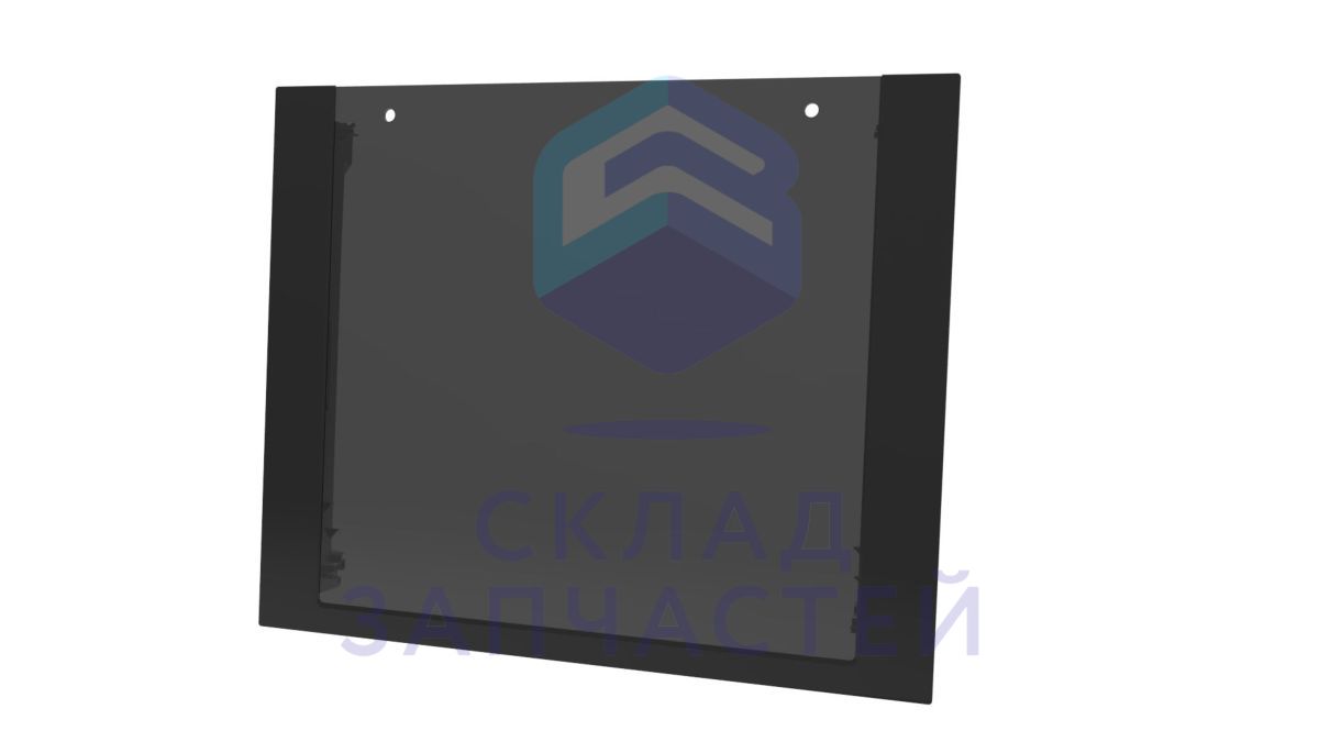 Изображение товара Оригинальное фронтальное стекло двери духовки Bosch черное с держателями