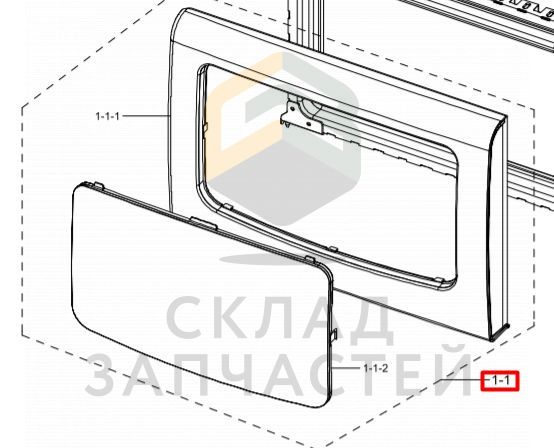 Дверь СВЧ, фронтальная часть для Samsung ME713KR