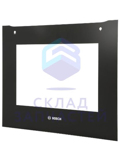 Изображение товара 00772302 Bosch оригинал, Фронтальное стекло микроволновой печи 60 см, цвет черный